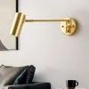 Adjustable Swing Arm Wall Lamp Nordic Creative Gold/Black LED Reading Wall Mounted Lights For Hotel Foyer Bedroom Bedside Decoration LL