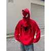 Y2k gótico masculino hip hop hoodie harajuku aranha web impressão completo zíper moletom oversize punk bolso solto jaqueta casaco streetwear