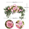 Juldekorationer Artificial Wreath Door Threshold Flower Diy Wedding Home Living Room Party Pendant Wall Decor Christmas Garland 230918