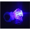 Party Favor Light Up Spittling Rings Brud Shower Favors Kids Adts Flashing Plastic Diamond Bling Led Glow Ring för födelsedag Bachelor Dhlkn