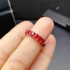 Кольцо-пасьянс, элегантное серебряное кольцо с рубином для девочки, 3 мм * 4 мм, натуральный Мьянма, проба 925 пробы, романтический подарок девушке 230918
