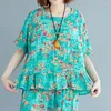 Kvinnors tvåbitar byxor Fashion Casual Outfit Elastic midja Rund krage Pocket Design Kvinnor Tracksuit Summer Outdoor Shirt Suit For Dating