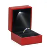 Schmuckbeutel Luxus-Armband-Kasten-Quadrat-Hochzeits-Anhänger-Ring für Fall-Geschenk mit LED-Licht-Vorschlag-Verlobung