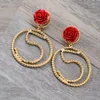 Baumeln Ohrringe SHIFEEL 2023 Mode Frauen Schmuck Einfache Acryl Blumen Nummer 5 Großen Kreis Tropfen Böhmen Retro Lange Pendientes