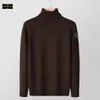 Coats Plus Size Stone New Men's High Neck Sweater Island Men's Autumn and Winter Thickened Bottom Shirt Fashion Laydown Loose Men's Large Knit Pullover Sweater 3XL-5