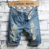 Men's Jeans 2020 Men Jeans Shorts Blue Colors Patch Printed Washed Pants Fashion Designer Short Ripped For Men L2309119