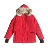 Parka da uomo di design Cappotto Cappotto invernale dal Canada piumino sportivo da esterno giacca a vento in oca Parka cappello a collo lungo vero bomber in pelle di lupo