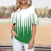 Kvinnors blusar kvinnor toppar elegant runda nacke off-shoulder damer t-shirt lösa korta ärmar pullover casual blus för daglig slitage