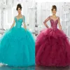 Robes de Quinceanera sur mesure en dentelle et paillettes appliquées, manches longues, robe de bal bleue en Tulle, douce 15 robes, grande taille 320R