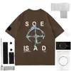 326 Designer T Men Stones Stone Tops 23ss Embroidered Shirt Sweatshirt Compass Armband Cotton Loose Sleeve Pullover STONE Hoodi ops SONE