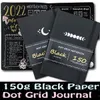 Notepads 150Gsm Black Paper Bullet Dotted Notebook 160 Pages Dot Grid Journal 5*5mm white Dots 230918