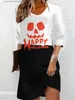 Abiti casual di base Moda Gonna al ginocchio Autunno Girocollo Gonna MIDI Abito da donna a maniche lunghe Halloween Inverno Donna Nuovo design Abito stampato L230