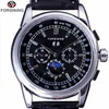 Forsining luxe Phase de lune conception Shanghai mouvement mode tenue décontracté montre automatique échelle cadran montre pour hommes Top marque Luxury256P