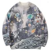 Frauen Pullover Männer Starry Sky Harajuku Gestrickte Pullover 2023 Japanische Paare Hip Hop Streetwear O Neck Herbst Mode Lose Pullover