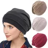 Boinas Algodón Cruz Slouch Beanie Chemo Cap SolidColor Bonnet Interior Hijabs Musulmán Envolturas para la cabeza Femme Wrap Elástico Turbante Sombrero
