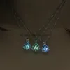 Lotus Pendant Necklaces Glow In The Dark Luminous Flower Locket Cage Necklace Women Fashion Jewelry