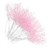 Fleurs décoratives 50 pièces, Simulation de goutte d'eau, perle de fleur de mariée, perles de décoration de cheveux, gouttes acryliques, Branches chics violettes