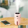 Car Air Purifiers Freshener 200Ml Trasonic Airs Humidifier Romantic Led Night Light Usb Portable Essential Oil Diffuser Mini Purifier Dhmiv