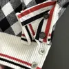 2023 Autumn/Winter Nowa marka mody TB Heavy Diamond Plaid Stripe Dopasowanie kolorów mody wełniane koszula dla mężczyzn