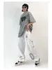 Pantaloni da donna HOUZHOU Hip Hop Y2K Pantaloni sportivi bianchi Donna Harajuku Streetwear Graphic Baggy Sport Oversize Casual Wide