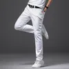 Мужские джинсы брат Wang Men Casual Casual Classic Style Slim Fit Soft Blosers Мужской бренд продвинутые растягивающие штаны 230915