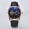 Relojes horloges luxurise automatische polshorloges rond horloges Classics Black Brown Watch Mechanische Hollow Out Fashion Designer Hoge kwaliteit