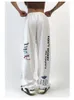 Pantaloni da donna HOUZHOU Hip Hop Y2K Pantaloni sportivi bianchi Donna Harajuku Streetwear Graphic Baggy Sport Oversize Casual Wide