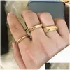 Hair Accessories Baroque Round Imitation Pearl Vintage Ring Gold Color Minimalist Geometric Personality Exaggerated Finger Trendy Band Dhtwi