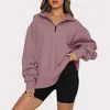 Women's Hoodies Oversized Half Zip Pullover Long Sleeve Plus Size Sweatshirts For Women Quarter Hoodie Girls Fall Blouse Clothes Sudaderas