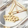 Hårtillbehör Fashion Geometric Moon Crown Triangle Gold Metal Alloy Hollow Clips Korean Hairpins Barrettes For Women Girls Drop de Dhpiw