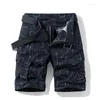 Mäns shorts Pure Cotton Summer Mens Cargo Boys Casual Pocket Streetwear Plus Size Man Long Bermuda Z137