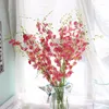 Dekorativa blommor 10 bukettdansblå simulering Silkgolv Phalaenopsis Butterfly Orchid Wedding Home Party Decoration Artificial Flowe