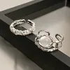 Anello solitario Cuore Anelli aperti per le donne Corea geometrica cristallo pietra di luna gotico dito Y2K Accessori regalo di gioielli estetici alla moda 230918