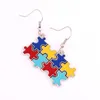 New Arrival Autism Awareness Hope Pattern Hand Applied Enamel Colors Charm With Holes Jigsaw Puzzle Piece Earrings Gift271c