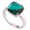 Элегантное женское кольцо с зеленым кристаллом и кубическим цирконом, свадебное кольцо принцессы с родиевым покрытием, цветное женское кольцо на палец, помолвочное кольцо