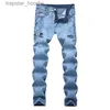 Men's Jeans Men's Jeans Mens Fashion 3D Personality Slim Fit Pants Classic Denim Designer Trousers Casual Straight Elasticity L230918