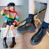 Botas crianças outono inverno crianças exército 2023 meninos coreano curto britânico para crianças meninas sapatos de neve
