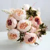 Fiori decorativi 1pc/48 cm in stile europeo peonia bouquet di fiori di seta artificiale bouquet fai-da-te decorazioni da giardino da sala da pranzo per casa
