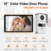 Komórki drzwi 10 cali 1080p Tuya Smart Wire Fifi Video Apartment System interkomu z kamerą Wi -Fi RFID Unlock Home Villa Doorbell HKD230918