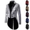 Men's Suits & Blazers Shiny Gold Sequin Glitter Embellished Blazer Jacket Men Nightclub Prom Suit Costume Homme Stage Clothes252z