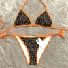 Bikini-Set, modische Damen-Badebekleidung, sexy Bikini, Nylon, schnell trocknend, BH-Shorts, zweiteiliges Set, Luxus-Designer-Badeanzug für Damen, F-Jacquard-Bikini-Anzug