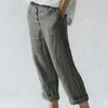 Pantalones de mujer tobillo Casual cintura elástica algodón Lino señoras suelta Capri Harem pantalones mujer verano otoño pantalón 2023