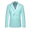 남자 양복 남자 순수한 ​​컬러 형식 이중 가슴 양복 재킷 큰 크기 6xl 비즈니스 웨딩 파티 드레스 코트 슬림 핏 블레이저