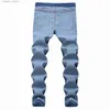 Men's Jeans Men's Jeans Mens Fashion 3D Personality Slim Fit Pants Classic Denim Designer Trousers Casual Straight Elasticity L230918