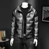 Parkas pour hommes hiver épais vers le bas veste rembourrée hommes à la mode col montant brillant doudoune chaude veste courte manteau J230918