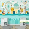 Wallpapers Nordic Cartoon Water Park Children's Room Background Wall Paper 3D Living Bedroom Decor Mural Wallpaper For Kids