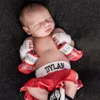 Barnmitten Born Pography Props Baby Boxing Set Handskar Shorts Bebe Po Shoot Baby Boy Pos Mini Handhandskar Wraps 230919