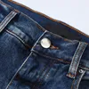 Męskie dżinsy High Street Jeans Mężczyzn Broken Hole Patch List Haft Hafdery Slim Fit Denim Spods