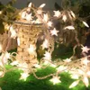 その他のイベントパーティー用品15M3M6M10M LED STAR STRING LIGHTSクリスマスガーランドバッテリーUSBパワーウェディングカーテンフェアリーランプ230919