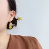 Boucles d'oreilles Style petite ampoule, clous d'oreilles originaux en forme de poire d'automne, bijoux féminins, cadeau littéraire en verre, 0347